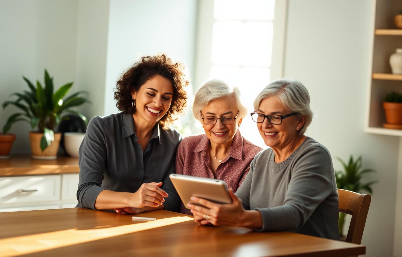 A Moore's Insurance, LLC consultant helping a Medicare member review benefits at home